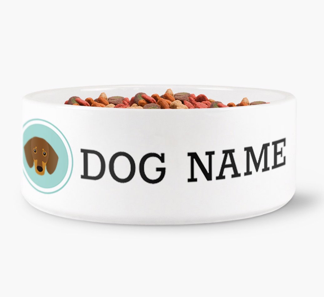 '{colour} {breedFullName} Dog Bowl front view