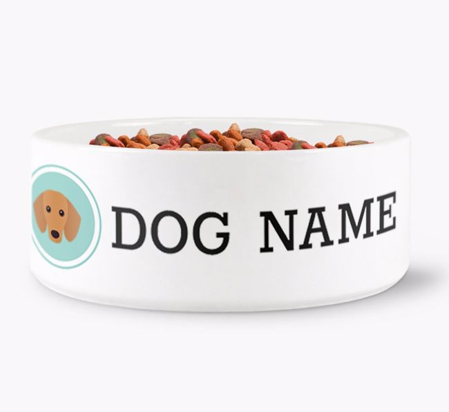 Dachshund / Sausage Dog Ceramic Food / Water Bowl 