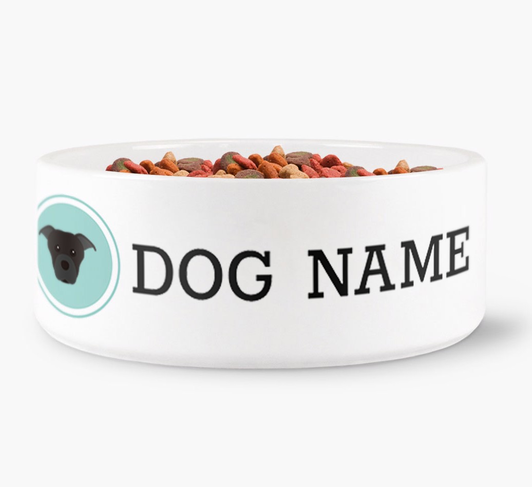 '{colour} {breedFullName} Dog Bowl front view