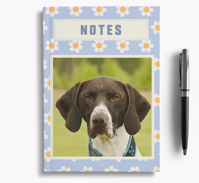 Daisy Pattern Notebook with photo of your {breedFullName}