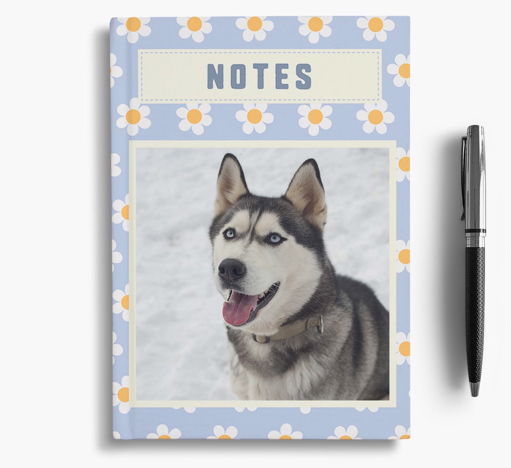 'Daisy Pattern' - Personalised Photo Upload {breedFullName} Notebook
