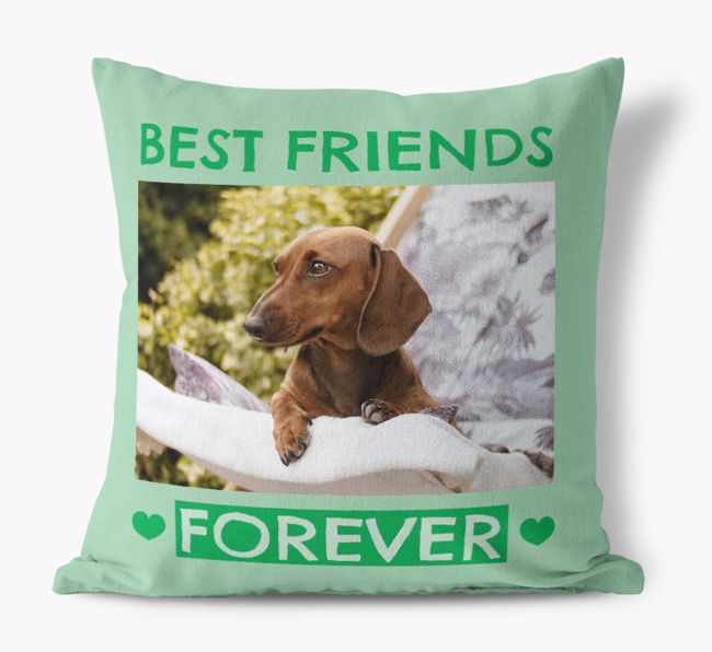 Photo Upload 'Best Friends Forever' Canvas Cushions with {breedFullName} Picture