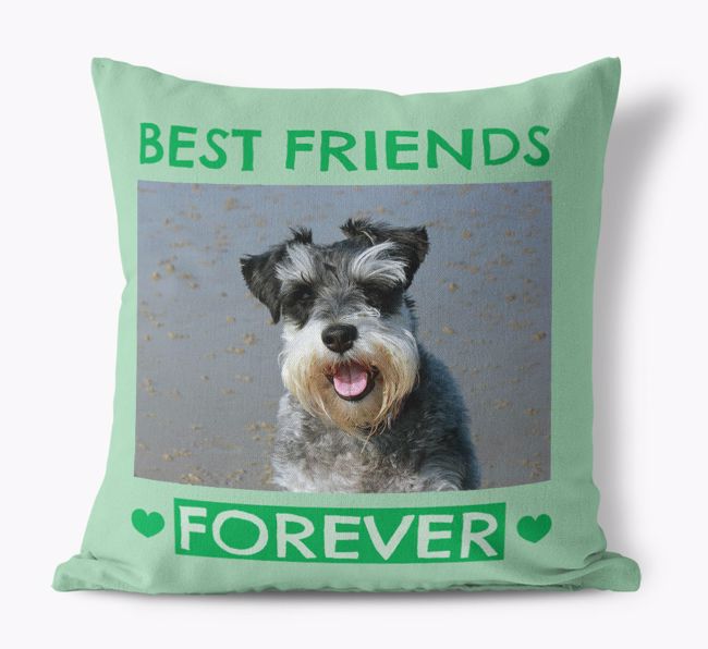 Photo Upload 'Best Friends Forever' Canvas Pillow with {breedFullName} Picture