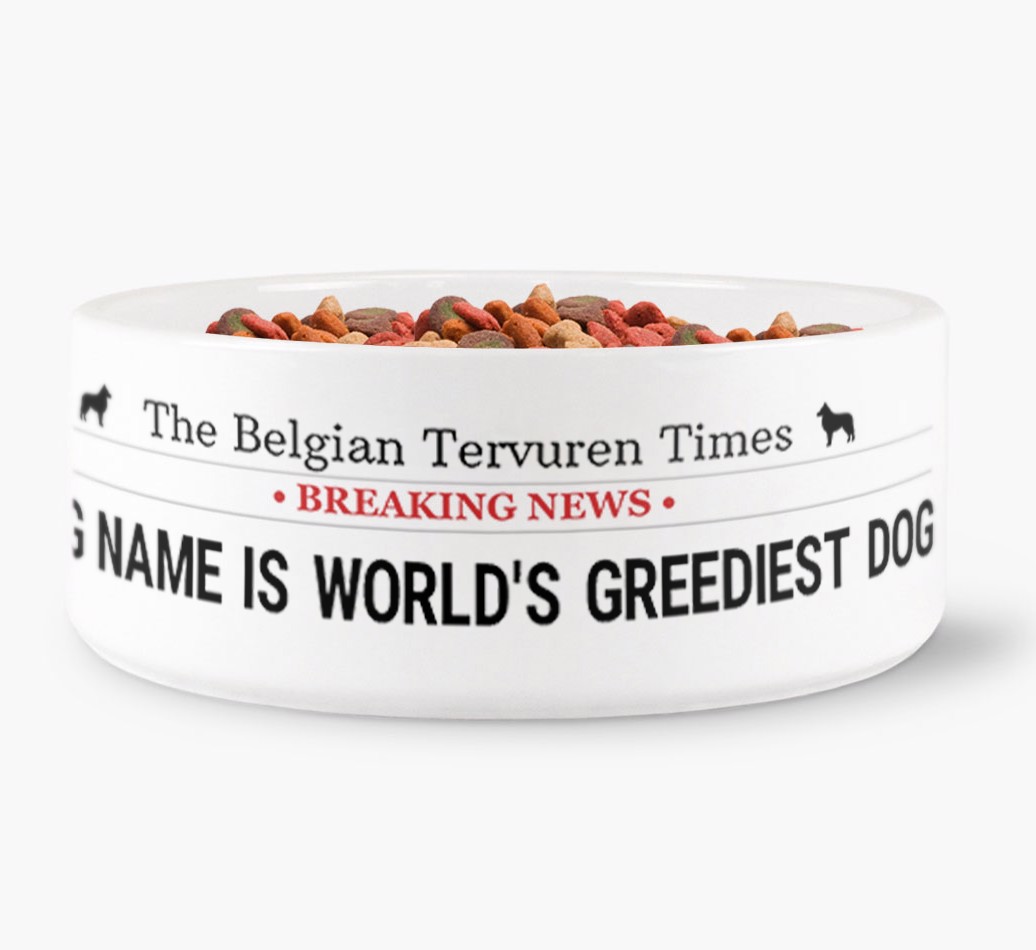 Newspaper - Personalised Dog Bowl for your {breedFullName} front view