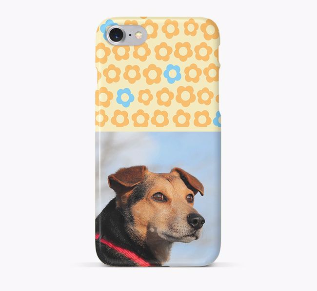 Flower Pattern Phone Case with photo of your {breedFullName}