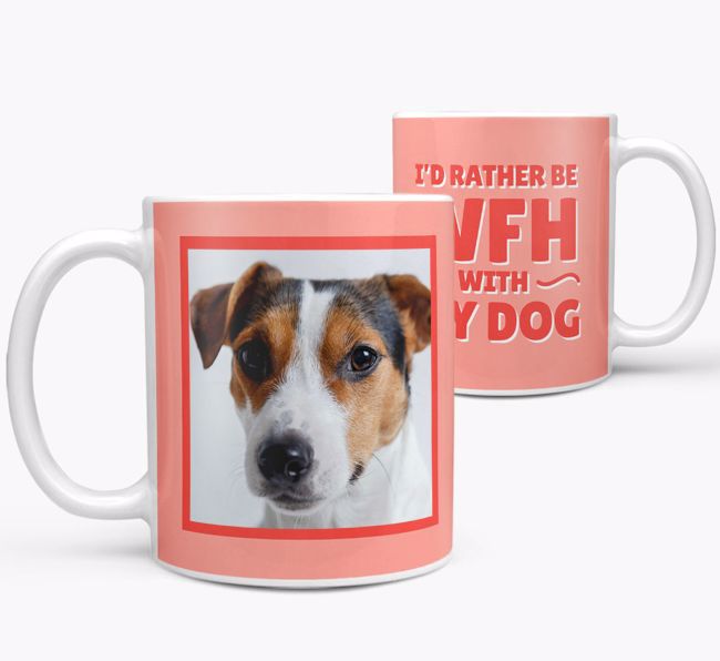 'I'd Rather Be WFH With My Dog' - Personalized {breedFullName} Photo Upload Mug