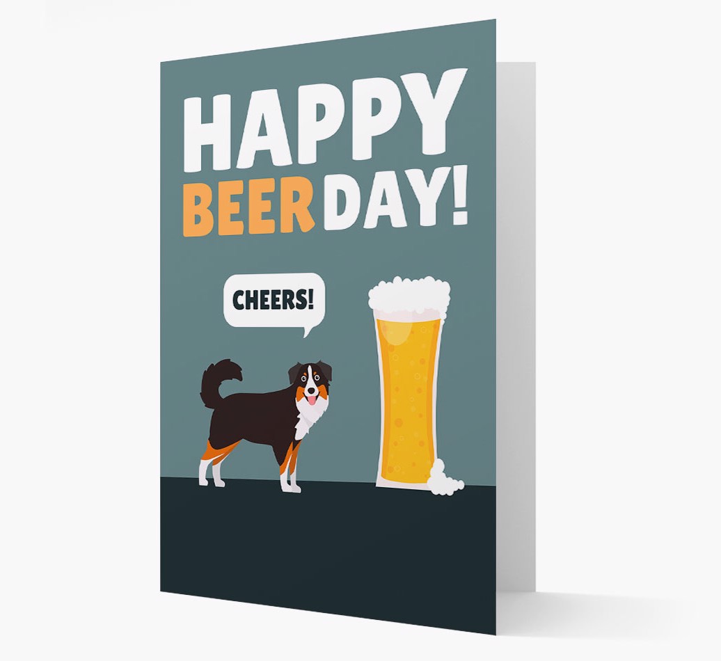 'Happy Beer Day' - Personalised {breedFullName} Card front