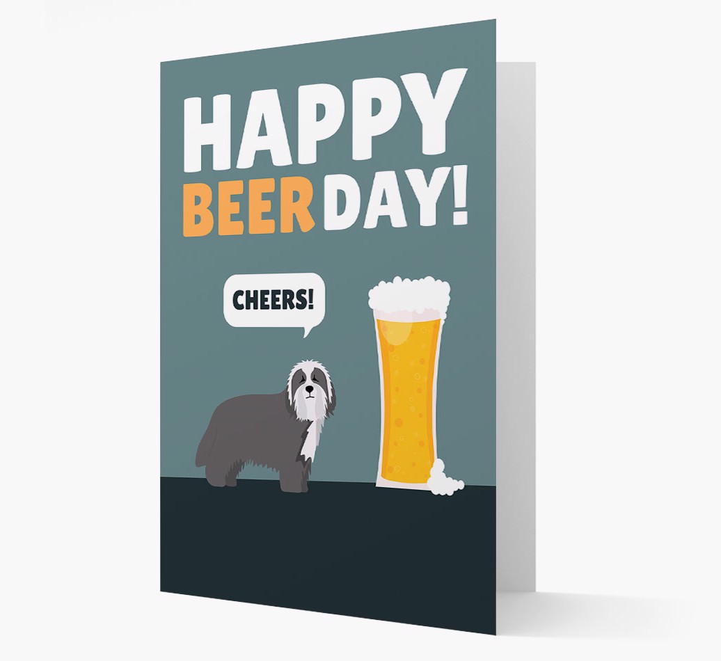 'Happy Beer Day' - Personalized {breedFullName} Card Front