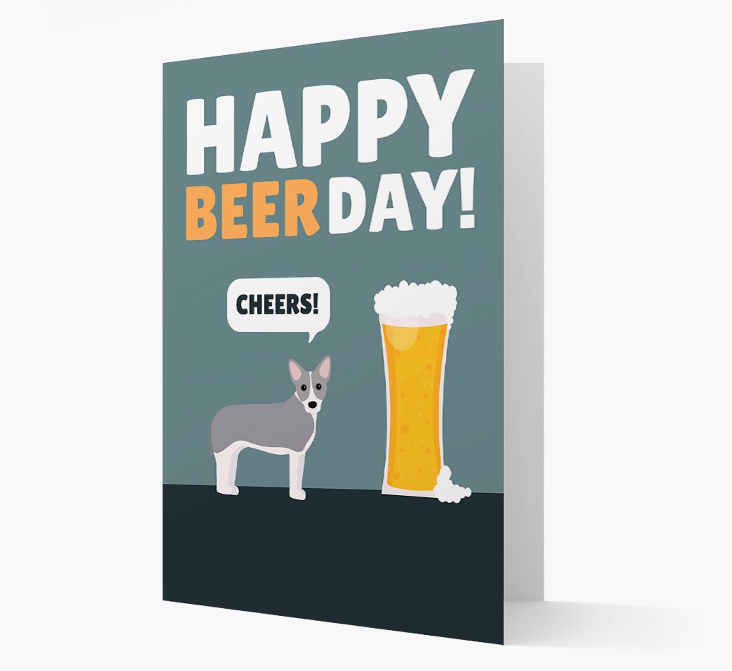 'Happy Beer Day' - Personalized {breedFullName} Card Front