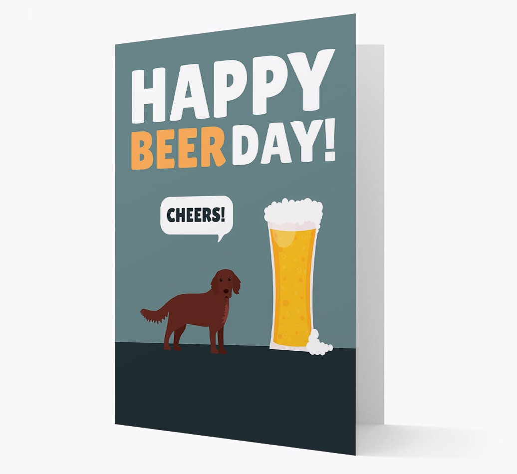 'Happy Beer Day' - Personalised {breedFullName} Card front