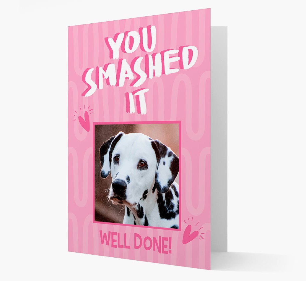 'You Smashed It' - {breedFullName} Photo Upload Card - front view