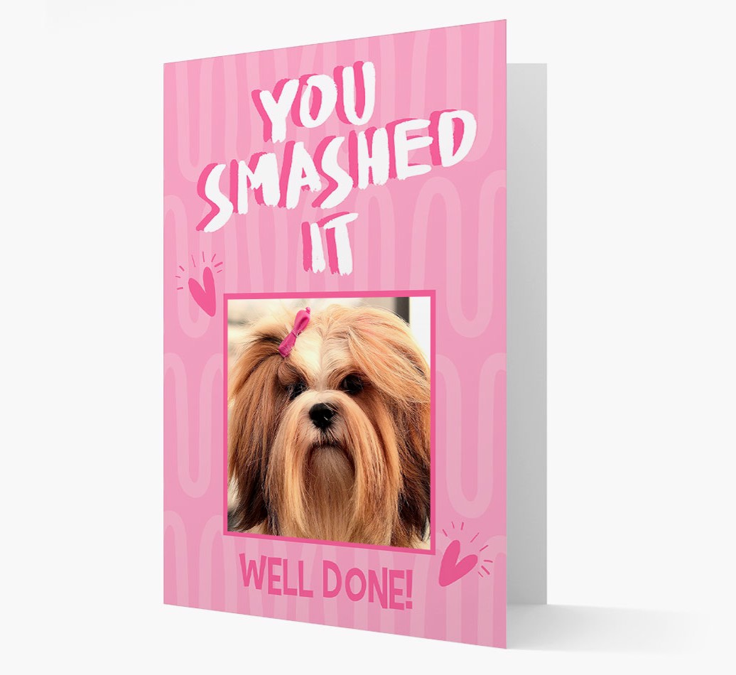 'You Smashed It' - {breedFullName} Photo Upload Card - front view