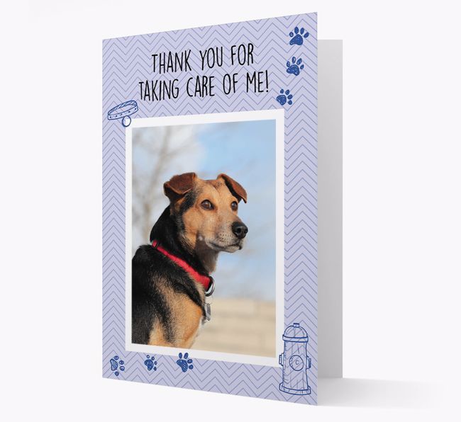 'Thank You For Taking Care Of Me' Card with Photo of your {breedFullName}