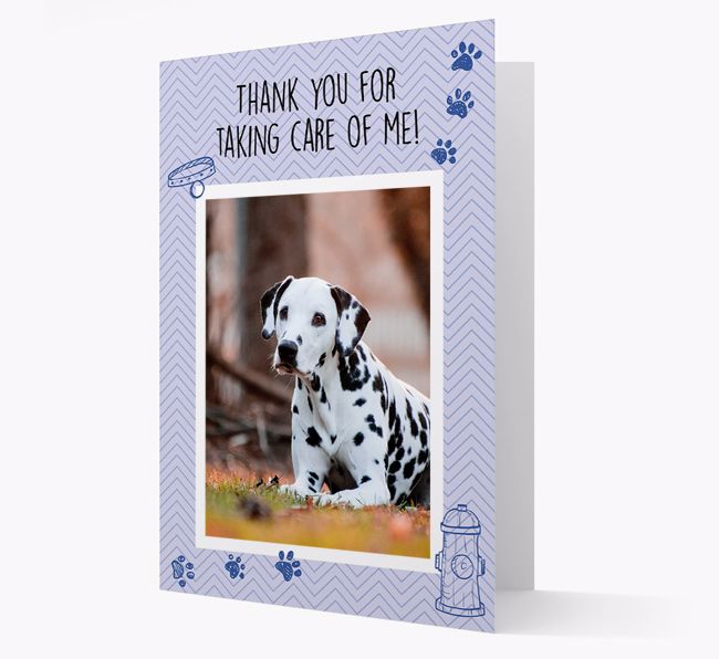 'Thank You For Taking Care Of Me' Card with Photo of your {breedFullName}