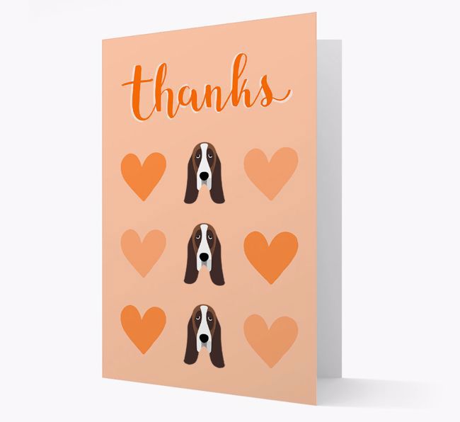 'Thanks' Heart Pattern Card with {breedFullName} Icon