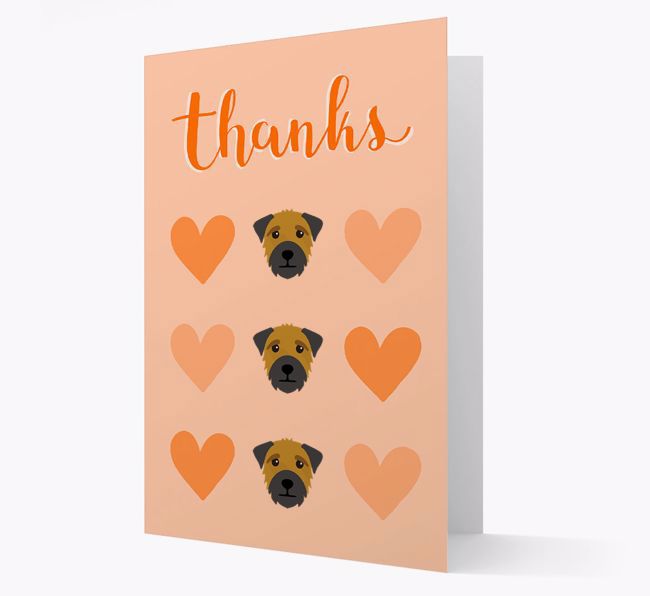 'Thanks' Heart Pattern Card with {breedFullName} Icon