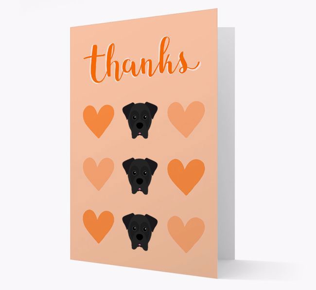 'Thanks' Heart Pattern Card with {breedFullName} Icon