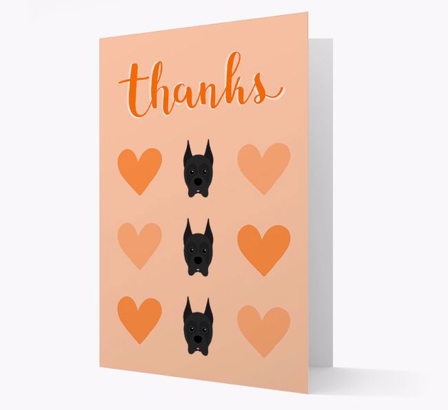 'Thanks' Heart Pattern Card with {breedFullName} Icon