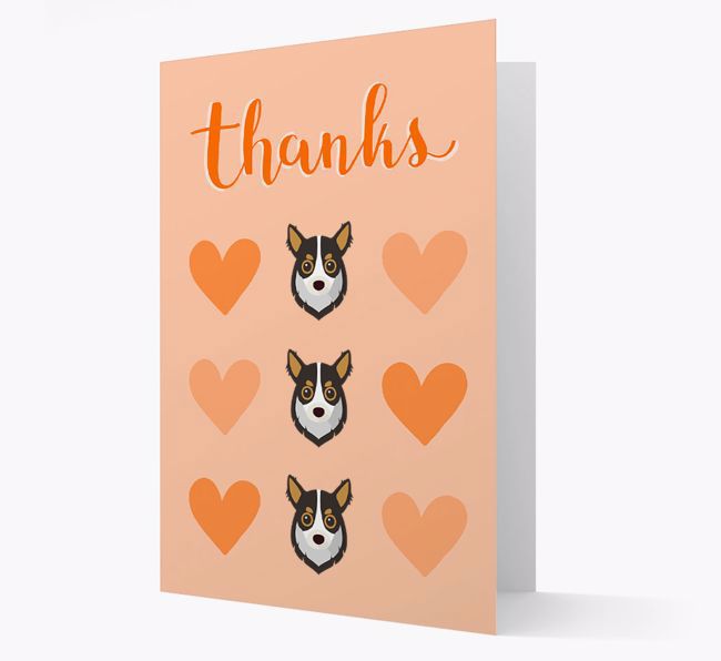 'Thanks' Heart Pattern Card with {breedFullName} Icon