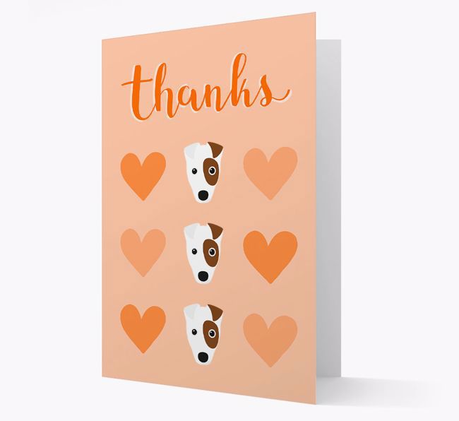 'Thanks' Heart Pattern Card with {breedFullName} Icon