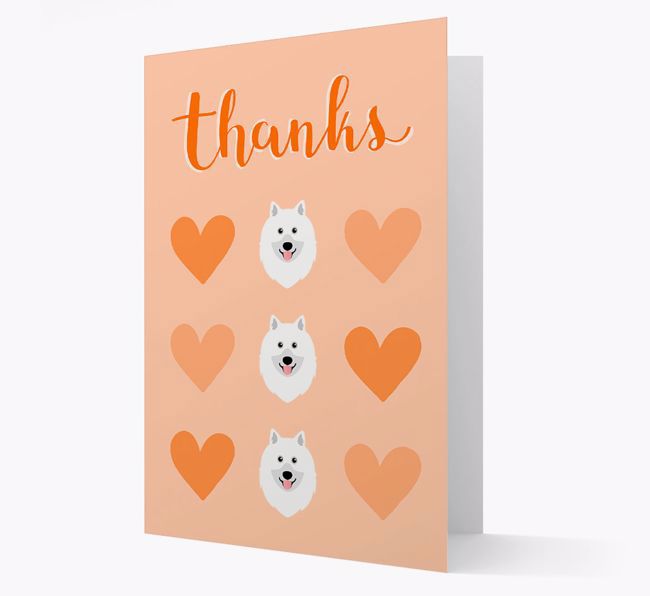 'Thanks' Heart Pattern Card with {breedFullName} Icon