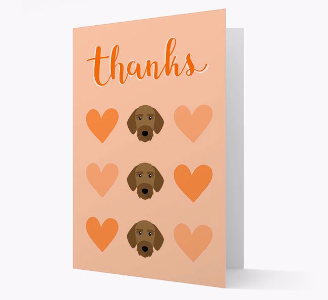 'Thanks' Heart Pattern Card with {breedFullName} Icon