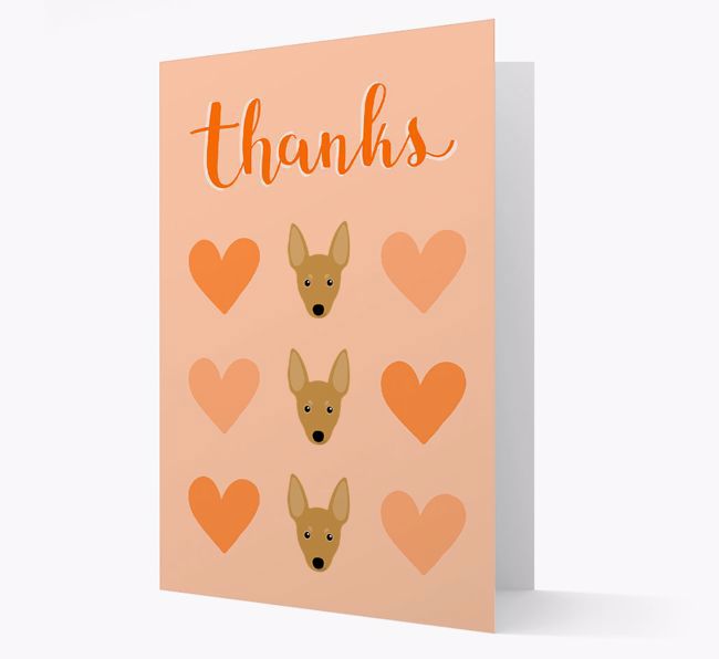 'Thanks' Heart Pattern Card with {breedFullName} Icon