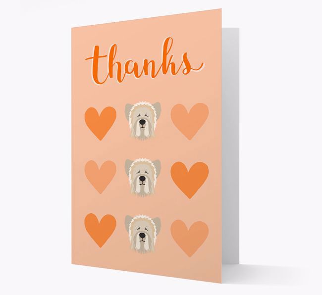 'Thanks' Heart Pattern Card with {breedFullName} Icon