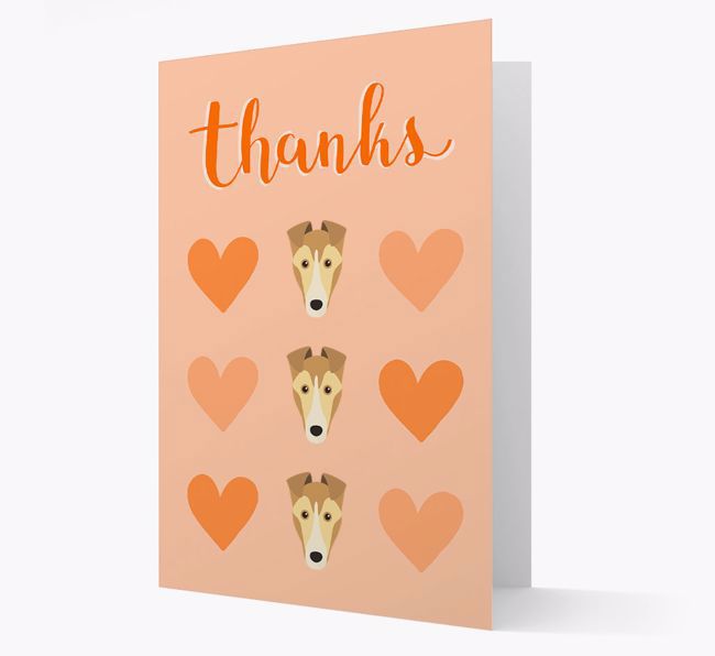 'Thanks' Heart Pattern Card with {breedFullName} Icon