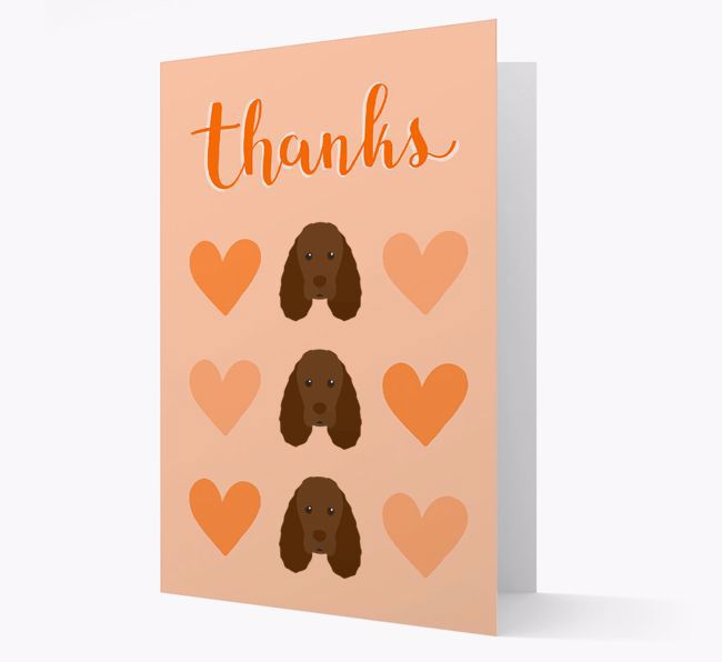 'Thanks' Heart Pattern Card with {breedFullName} Icon