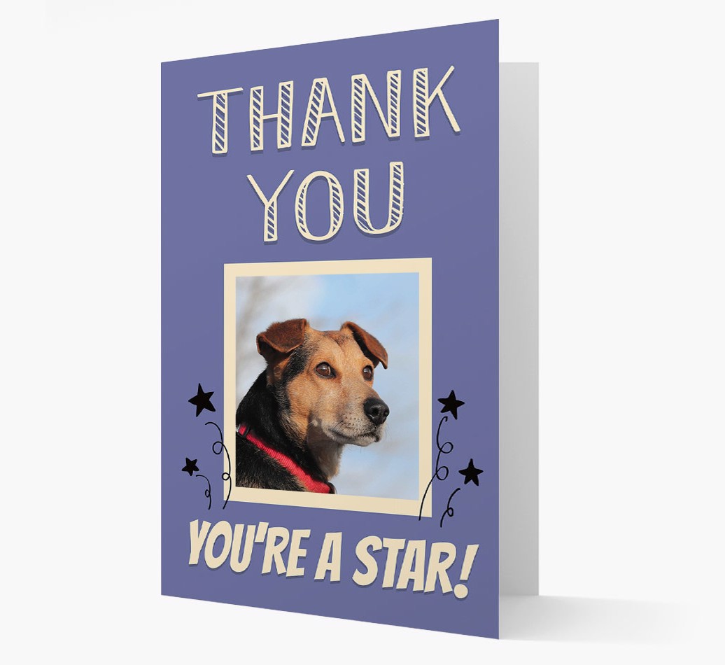 'Thank You, You're A Star!' - Personalised {breedFullName} Card - Front