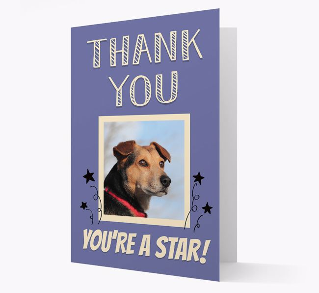 'Thank You, You're A Star!' Card with Photo of your {breedFullName}