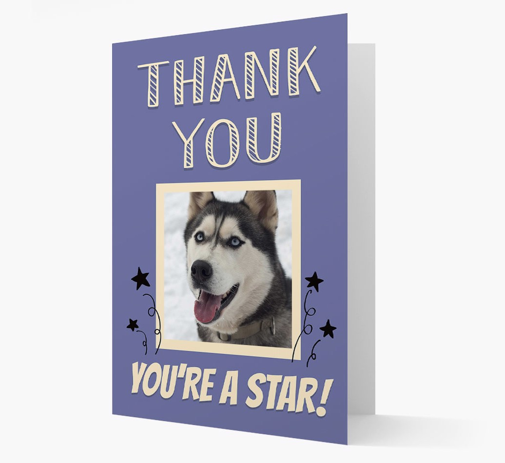 'Thank You, You're A Star!' - Personalised {breedFullName} Card - Front