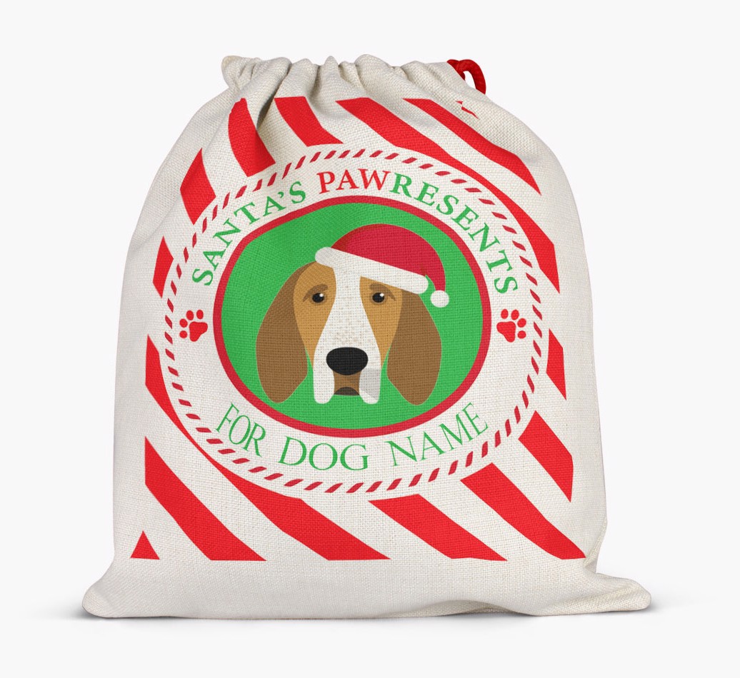 'Pawresents' - Personalized Santa Sack for your {breedFullName} - Full