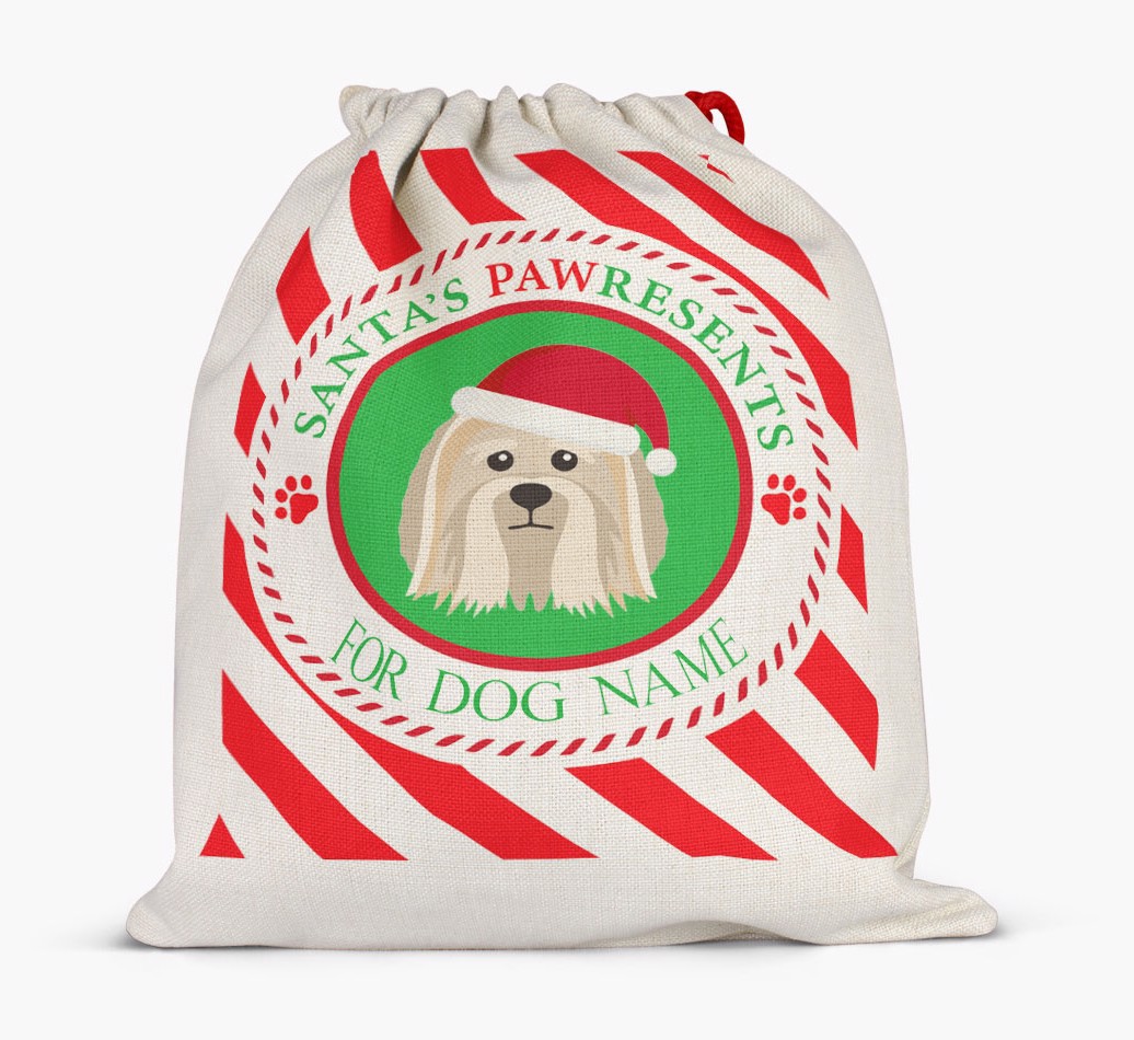 'Pawresents' - Personalized Santa Sack for your {breedFullName} - Full