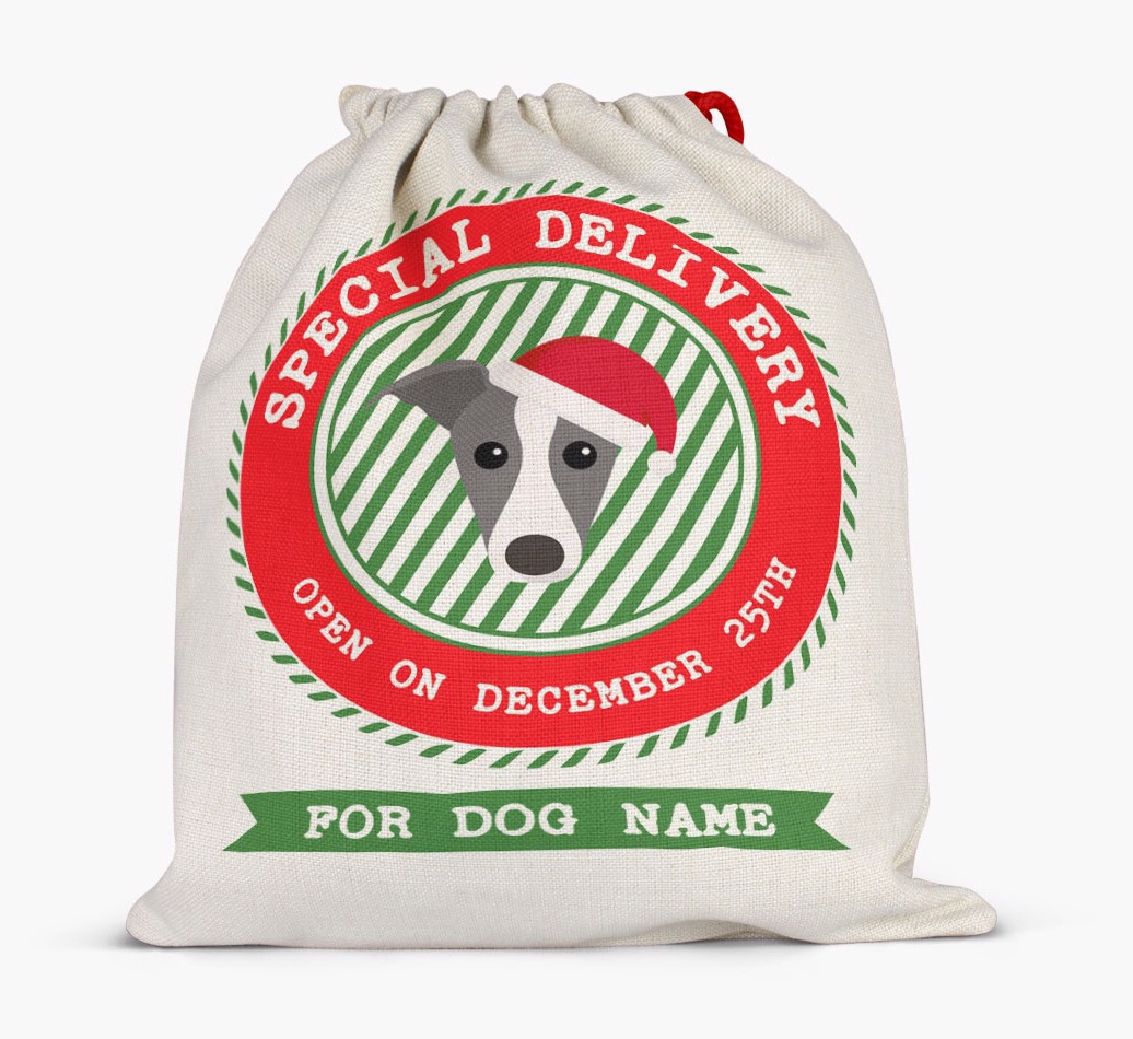 Special Delivery: Personalised {breedFullName} Santa Sack - Full