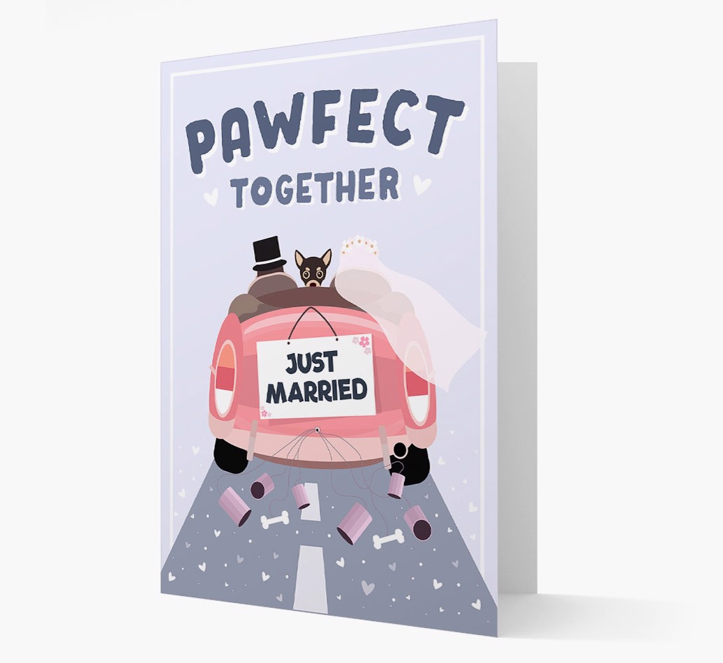 'Pawfect Together' Wedding Card with {breedFullName} Icon front