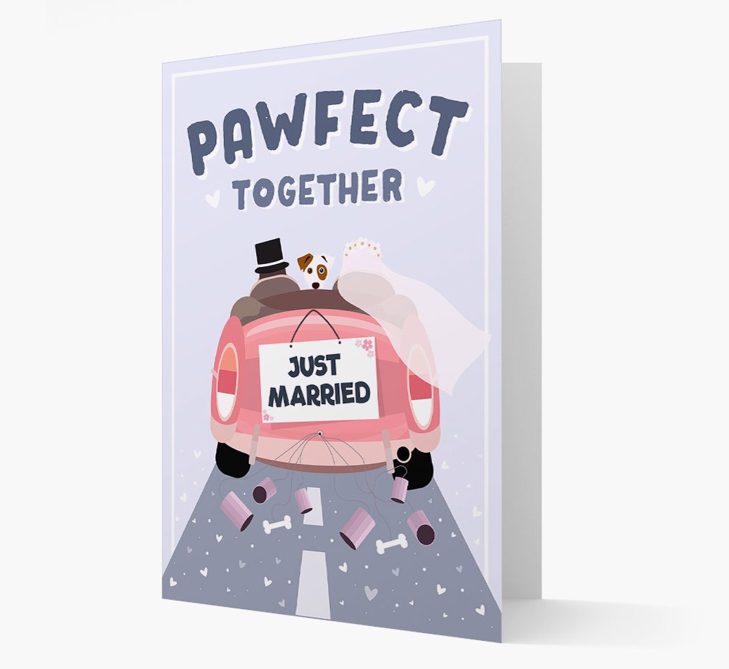 'Pawfect Together' Wedding Card with {breedFullName} Icon front