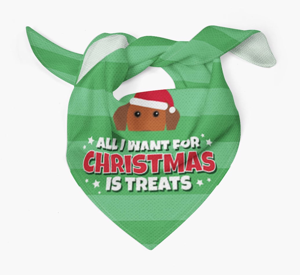 All I Want for Christmas' Dog Bandana With Yappicon Tied