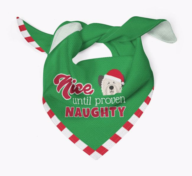 'Nice Until Proven Naughty' - Personalised {breedFullName} Bandana