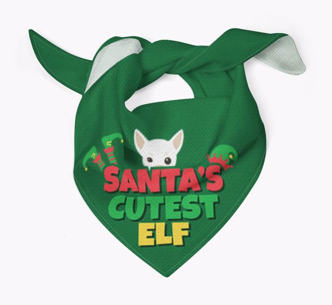 'Santa's Cutest Elf' - Personalized {breedFullName} Bandana