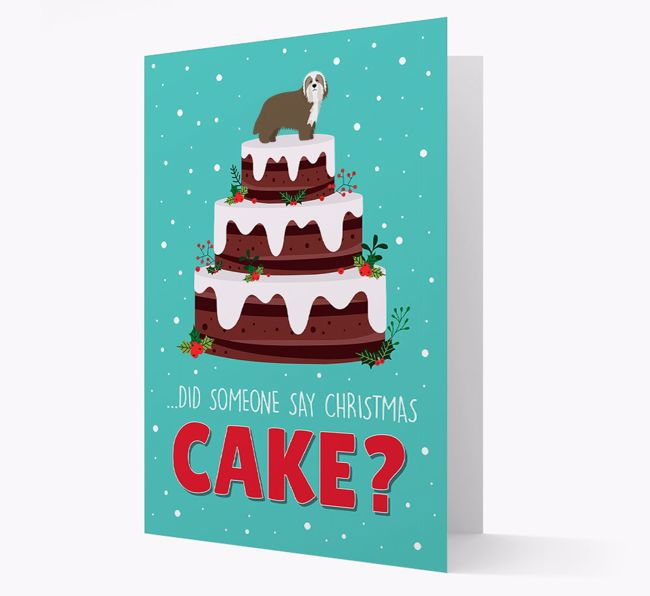 'Did Someone Say Christmas Cake?' - Personalised {breedFullName} Christmas Card