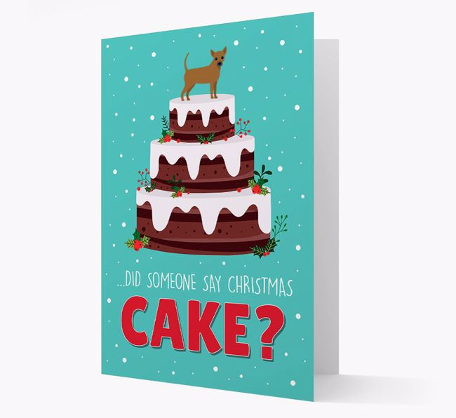 'Did Someone Say Christmas Cake?' - Personalized {breedFullName} Christmas Card