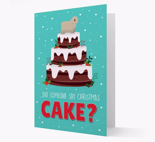 'Did Someone Say Christmas Cake?' - Personalized {breedFullName} Christmas Card