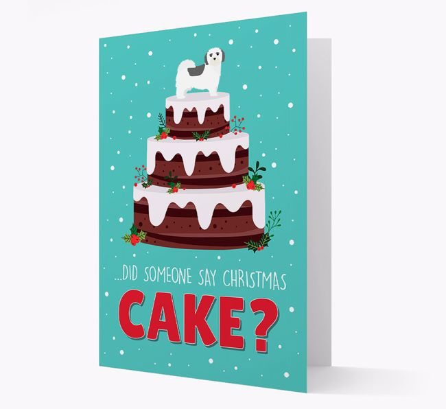 'Did Someone Say Christmas Cake?' - Personalized {breedFullName} Christmas Card