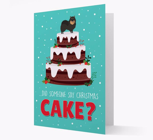 'Did Someone Say Christmas Cake?' - Personalized {breedFullName} Christmas Card