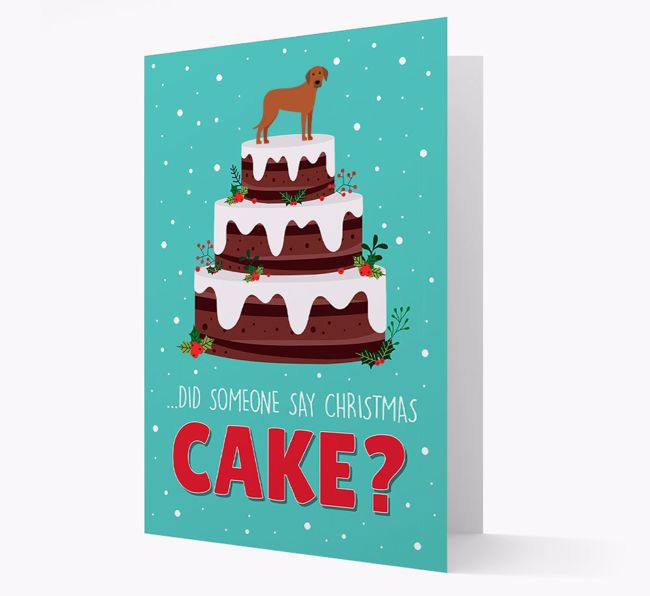'Did Someone Say Christmas Cake?' - Personalised {breedFullName} Christmas Card