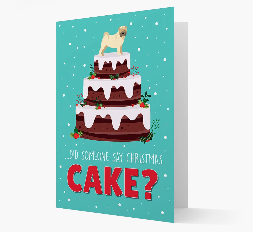 'Christmas Cake?' - Personalised {breedFullName} Christmas Card front