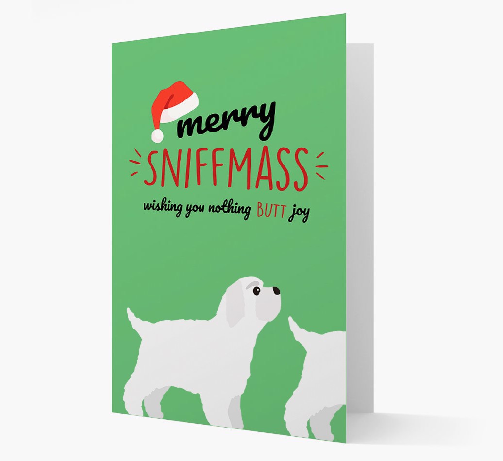 'Merry Sniffmass' - Personalised {breedFullName} Christmas Card front