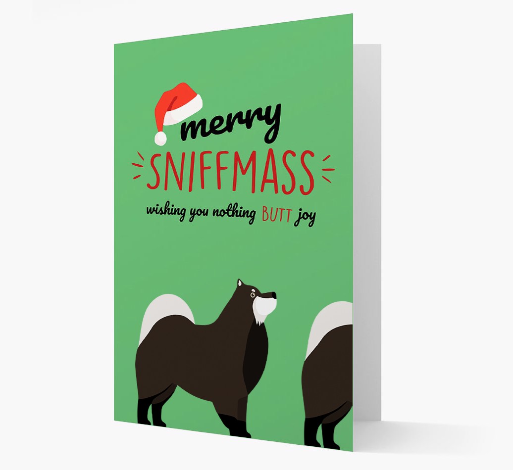 'Merry Sniffmass' - Personalised {breedFullName} Christmas Card front